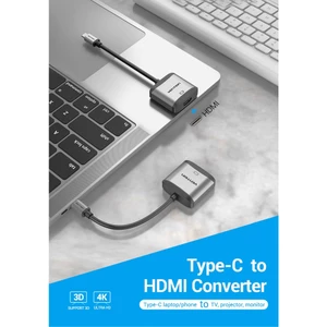 Vention Cáp chuyển đổi 3 trong 1 4k 1080p Type-C to HDMI USB-C cho SAMSUNG S20 Surface pro 7 Macbook Pro 2018/MacBook Ai