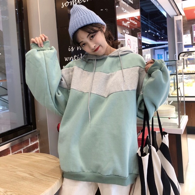 SẴN-Áo hodie Ulzzang mix màu form cực đẹp-Ảnh thật cuối