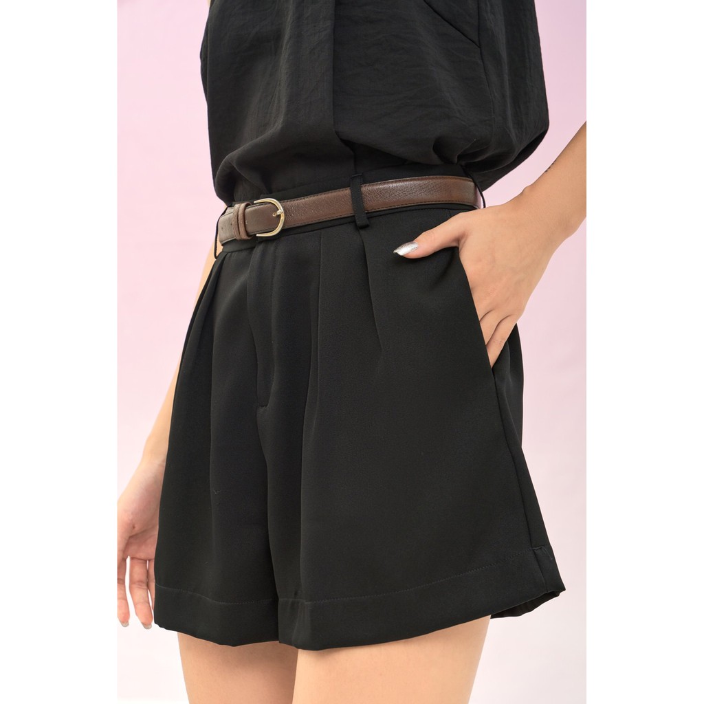 Quần short nữ [MAY THEO SỐ ĐO] -quần phối vest, blazer -chất liệu cao cấp, 2 lớp-lót lụa, ĐEN -Tiệm may Diluclothing