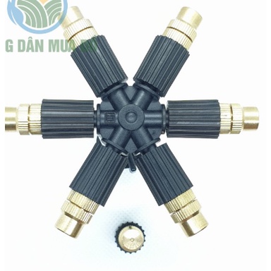 Combo 5 Béc Phun Sương 6 Hướng Đầu Đồng Kèm Chân Ren Ngoài 21