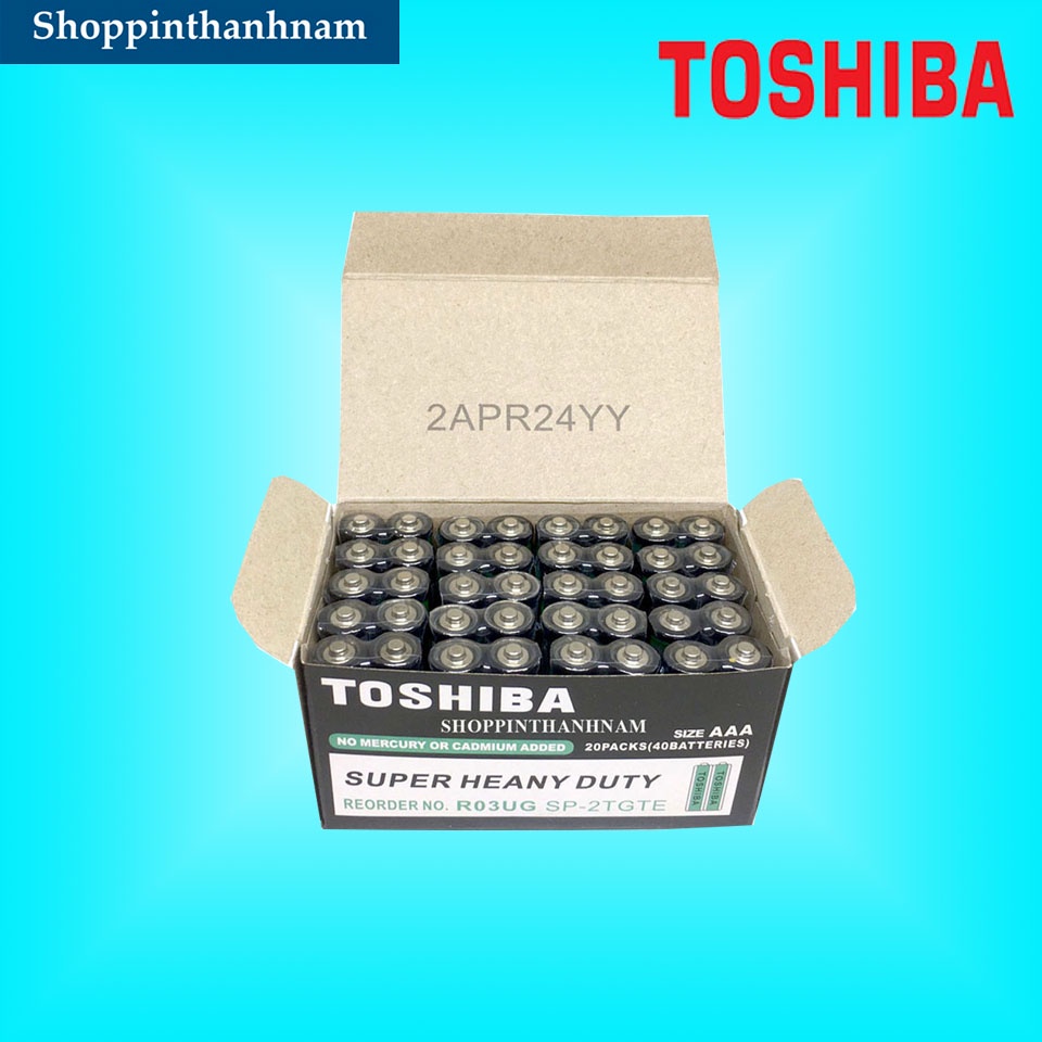 Hộp 40 Viên Pin AAA Toshiba 1,5V R03UG Thay Remote Khiển Tivi | Shopee ...