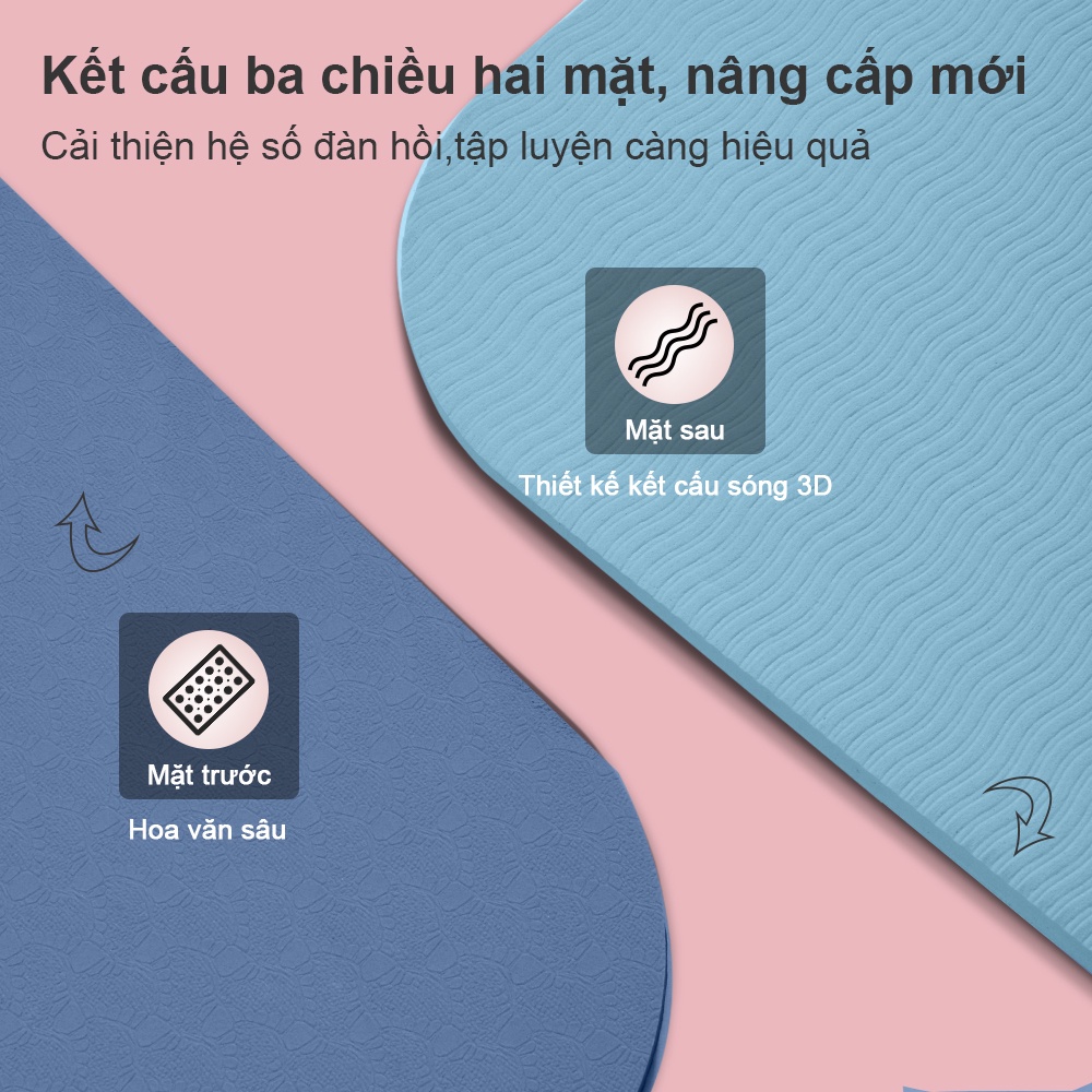 Ảnh OneTwoFit thảm tập yoga chống trượt chính hãng Thảm Yoga Tập Gym Định Tuyến 2 lớp du lịch tiện lợi 3