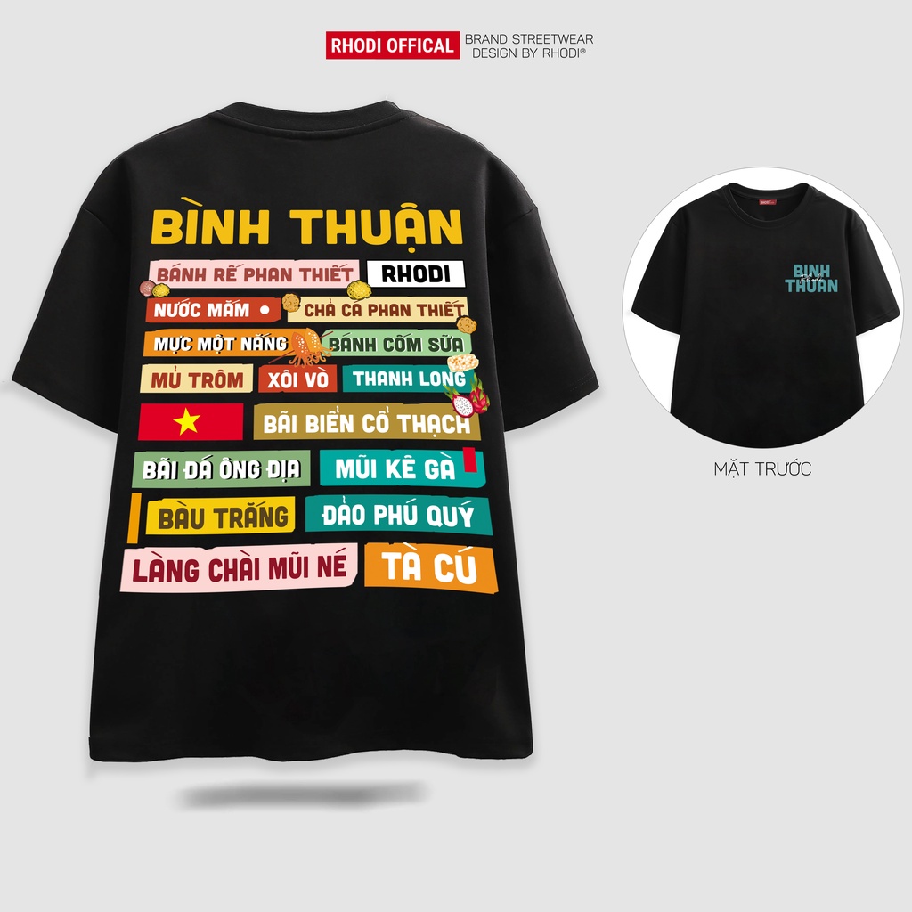 Áo thun local brand RHODI phông cổ tròn tay lỡ unisex nam nữ Bình Thuận