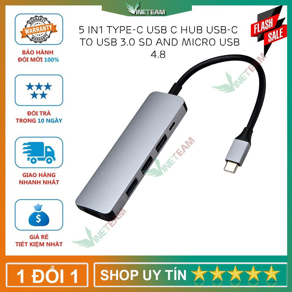 Hub USB 5 in1 Type-C USB C Hub USB-C to USB 3.0 SD and Micro USB ...