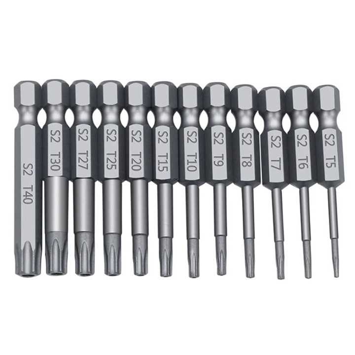 Tua vít lục giác bông chuôi lục , bộ tua vít đa năng - bộ vít lục giác hoa thị thép hợp kim S2 , đầu vít có từ