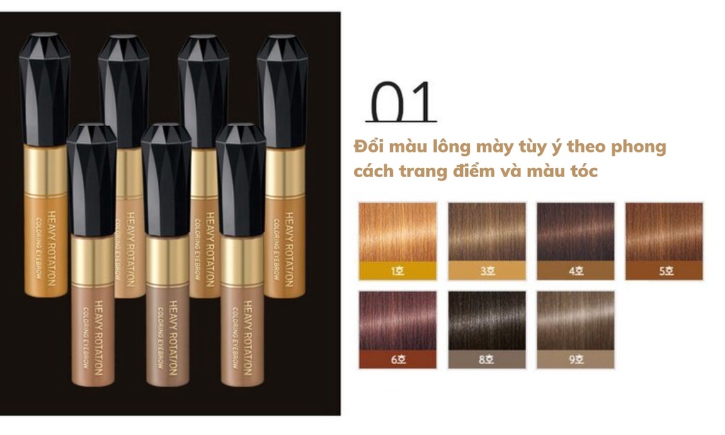 Mô tả Mascara Lông Mày Kissme Đổi Màu Tạm Thời Kissme Heavy Rotation Chống Trôi Siêu Bền - 2