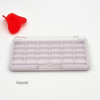 24 Lưới Trống DIY Trang Điểm Bảng Phấn Mắt Hộp Pallet [Nắp Trong Suốt Blusher Son Môi Pressed Powder Bronzer Hộp Đựng Hộp Đựng Có Khe Cắm Bàn Chải