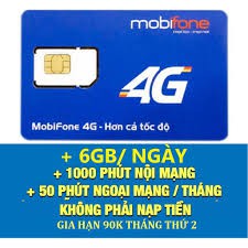 SIM 6GB/1 NGÀY - SIM C90N MOBIFONE [6GB/1 NGÀY, MIỄN PHÍ 1 THÁNG ...