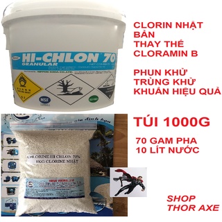 1kg - Chlorine 70% Nhật Bản khử trùng sát khuẩn nguồn nước, xử lý hồ bơi , tẩy rong rêu ao hồ