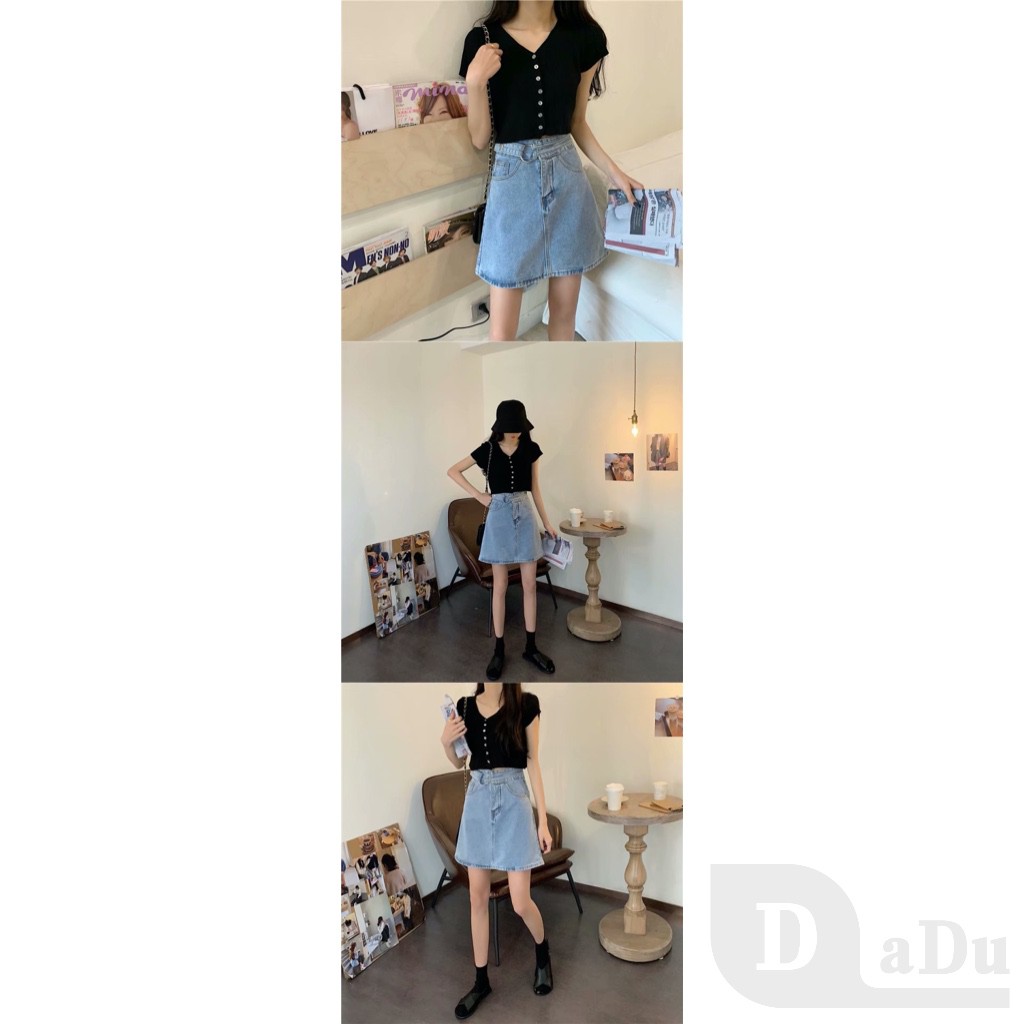 Ảnh Chân váy jean Xếp Ly Dáng Chữ A Thời Trang Cho Nữ 2