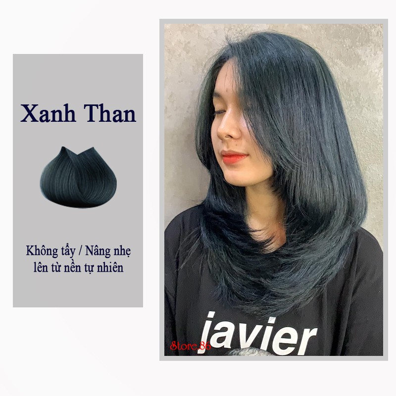 Thuốc nhuộm tóc màu Xanh Than 100ml màu nhuộm lên chuẩn tone