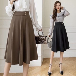 Chân váy midi dài thu đông chất tuyết mưa - chân váy xinh