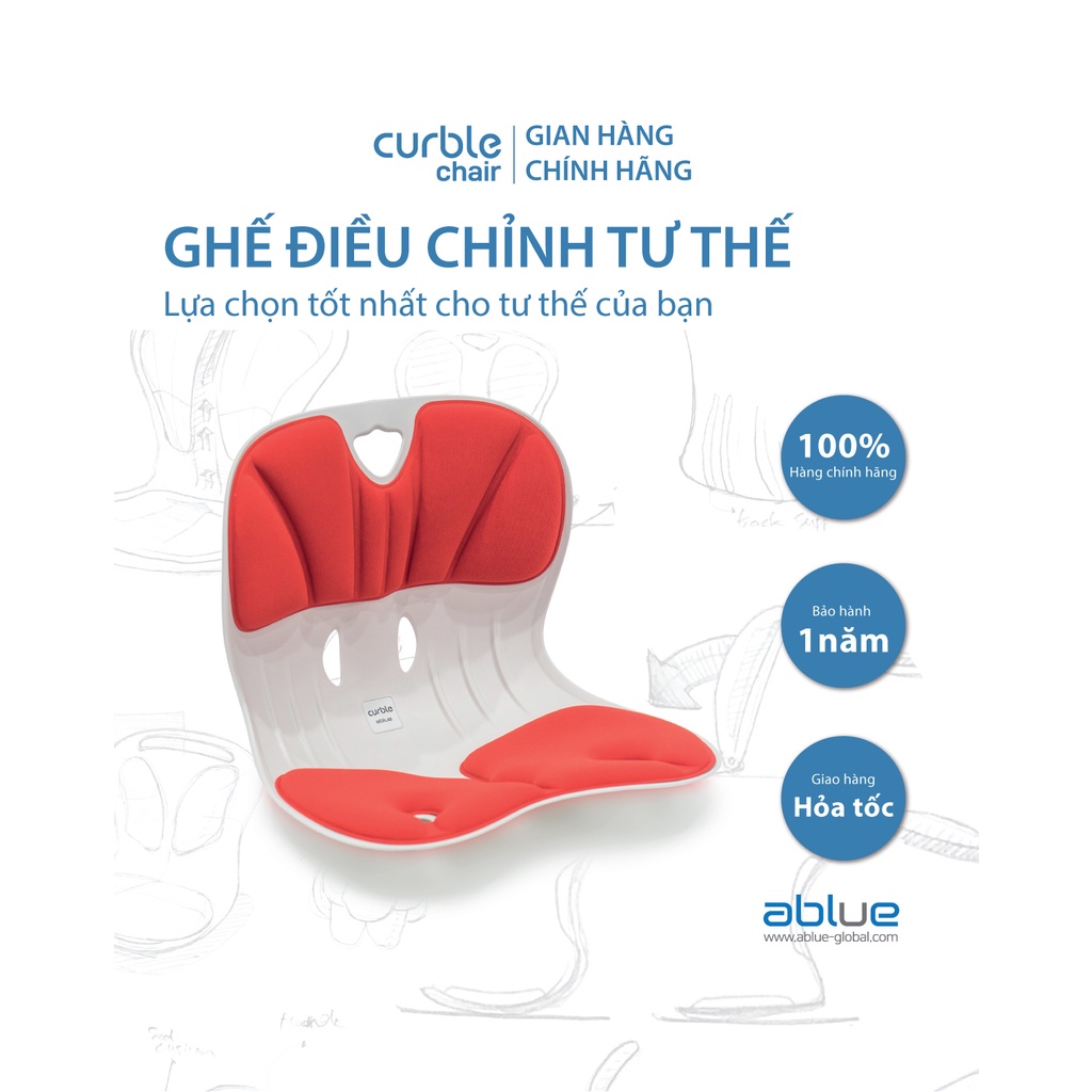 Ghế Curble Chair Wider điều chỉnh tư thế ngồi, chống gù, Hỗ trợ giảm áp