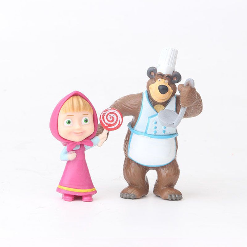10 Chiếc Masha Và Gấu Nhân Vật Hành Động Búp Bê Dễ Thương Bánh Topper Chơi Bộ Đồ Chơi