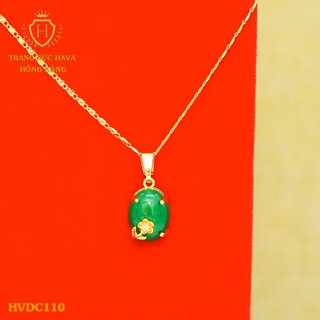 Dây Chuyền, Vòng Cổ Nữ Mặt Đính Đá, Titan Xi Mạ Vàng Non 24k Cao Cấp - Trang Sức Hava Hong Kong