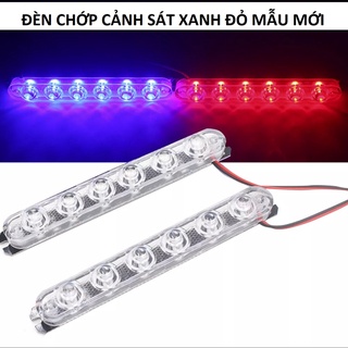 Bộ đèn chớp cảnh sát nháy xanh đỏ 12 led mẫu mới ánh sáng mạnh lắp xe máy ô tô 12v