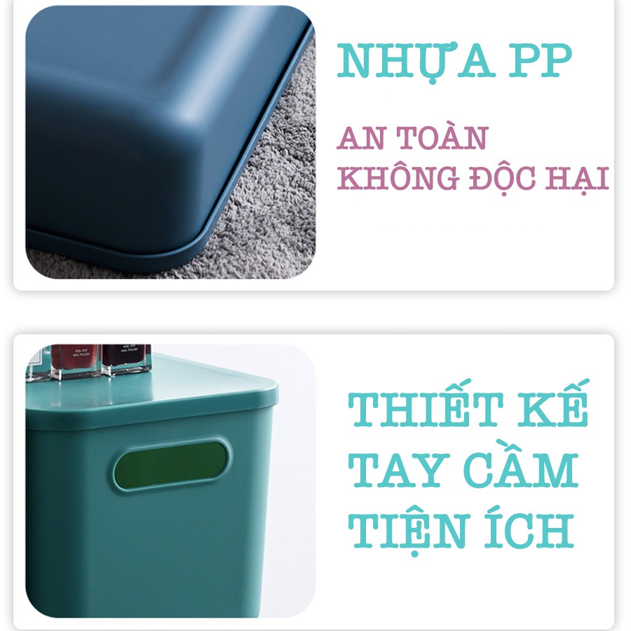 Hộp Đựng Đồ, Hộp Nhựa Đựng Đồ Chơi Enoda Home Có Nắp Decor Để Bàn Nhiều Màu Cao Cấp Q002
