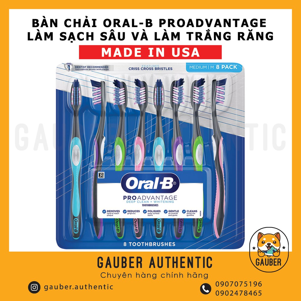 BÀN CHẢI ĐÁNH RĂNG ORAL-B PROADVANTAGE DEEP CLEAN & WHITENING (8 CÂY ...