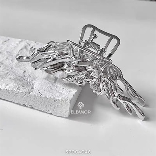 Kẹp tóc nữ càng cua Eleanor Accessories thiết lượn sóng màu bạc phụ kiện tóc kẹp tóc 4046