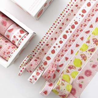 Set 8 cuộn băng keo giấy washi trang trí đồ thủ công