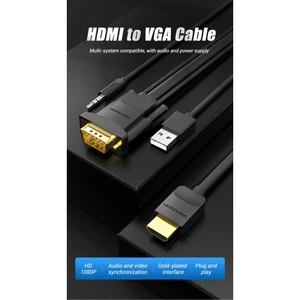 on Dòng chuyển đổi HDMI to VGA 1080P Digital to Analog Video Audio Male To Famale Converter for PC Laptop Tablet Adapter