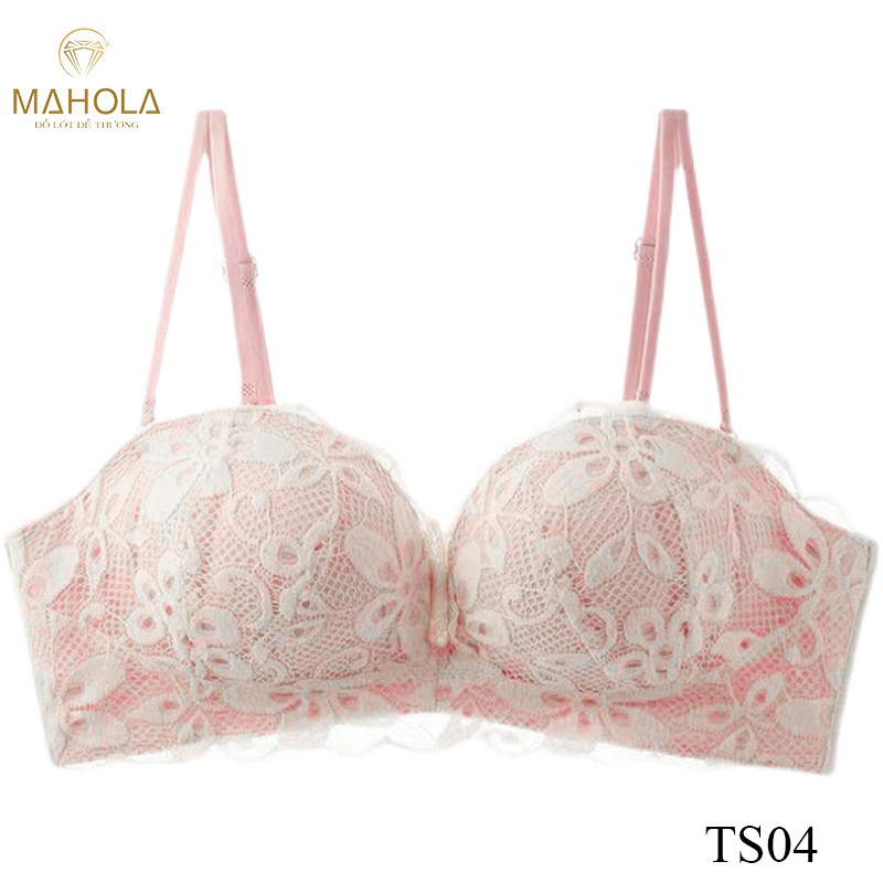 Áo Ngực Nữ không gọng mềm mại thiết kế họa tiết ren hoa sexy quyến rũ Mahola TS04