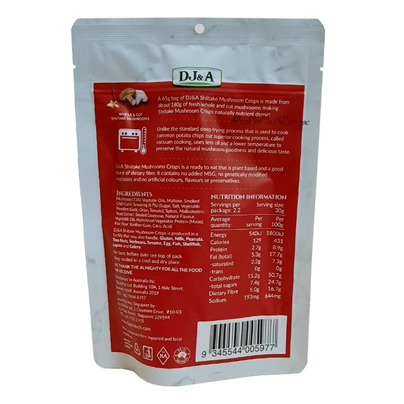 Ảnh Nấm hương sấy giòn tỏi ớt DJ&A Úc - 65g - Tốt cho sức khỏe - Ăn vặt văn phòng - Snack nấm đông cô - Thay kẹo cho trẻ 4