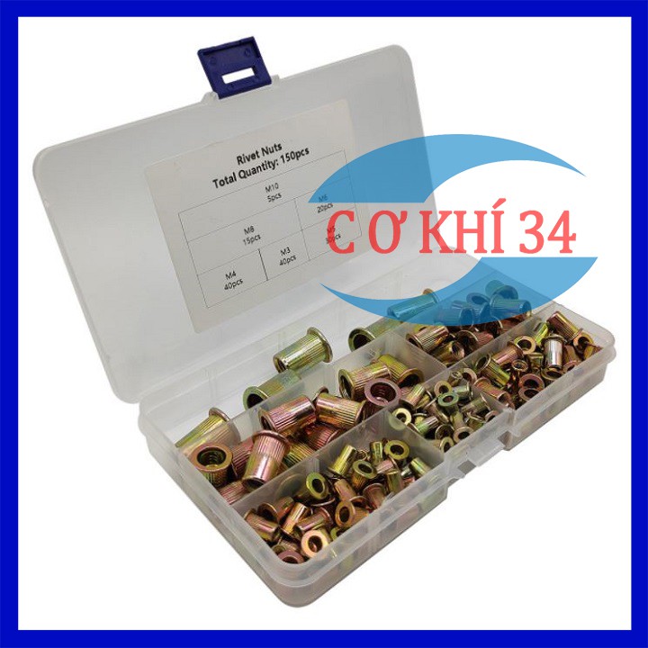 Tán Rút, Ecu Rút, Hộp Tán Rút Tổng Hợp 150PC 6 Kích Cỡ Tiện Dụng ...