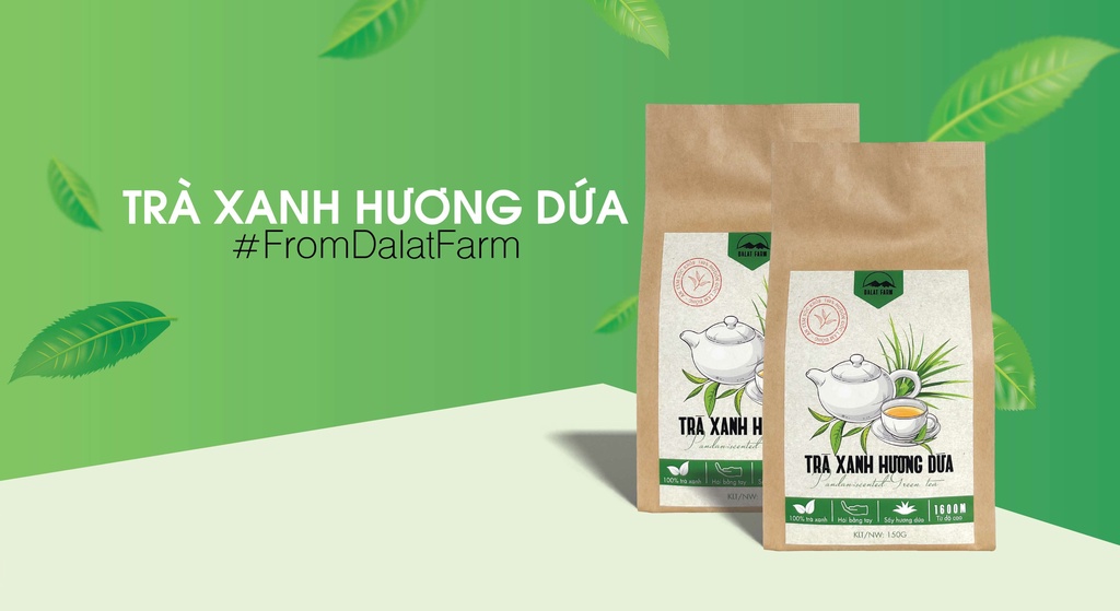 Mô tả Trà Xanh Hương Dứa Dalat Farm - Túi 150Gr - 1