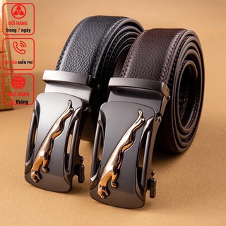 Thắt lưng nam da bò cao cấp-3 lớp-màu đen-khóa tự động DN505