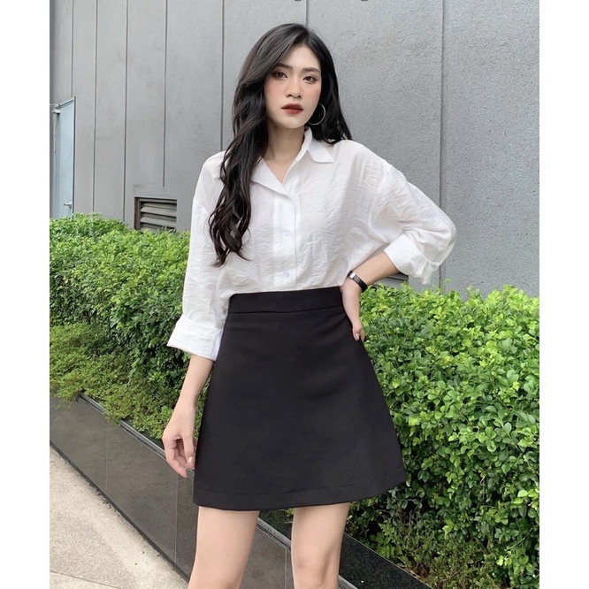 Chân váy nữ [MAY THEO SỐ ĐO] - váy A phối blazer & vest - chất liệu cao cấp, màu đen- Tiệm may Diluclothing