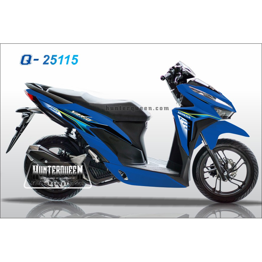 Tem rời Vario 2018. Logo Racing, xe xanh. Thay đổi màu sắc và chi tiết theo yêu cầu. Sắc nét, bền màu