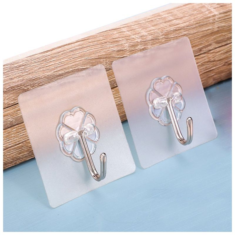 10 Gói Móc Dính Có Thể Tái Sử Dụng, Móc Treo Tường Hạng Nặng Trong Suốt Không Scrunch