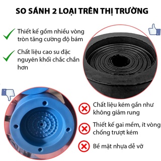 Bộ 4 miếng đệm chân máy giặt Proki, Đế chống rung lắc máy giặt , tủ lạnh làm giảm tiếng ồn cao su chống rung