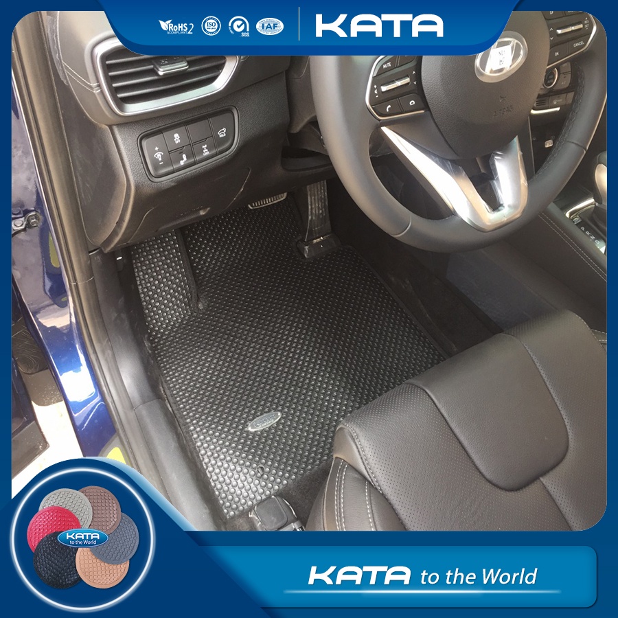 Thảm lót ô tô KATA cho xe Hyundai Santafe (2019-2020) - 7 chỗ - Khít với sàn, Chống trơn, Không mùi, Không ẩm mốc