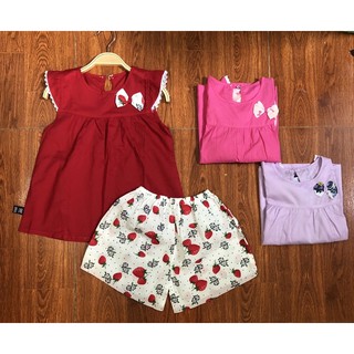 Bộ cánh tiên bé gái, bộ hè bé gái, bộ đũi cánh tiên chất mát bé gái mặc hè, bộ đũi mát bé gái