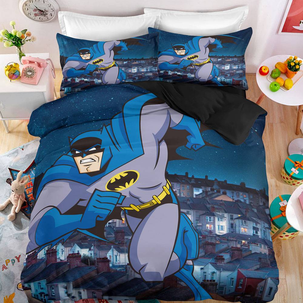 PS1 DC Batman 3in1 Bộ Chăn Ga Gối Chăn Ga Gối Phòng Ngủ Có Thể Giặt Ký Túc Xá Phù Hợp Với SP1