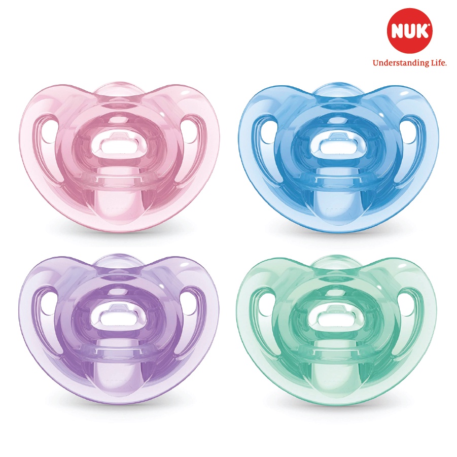 Ti giả NUK Sensitive Silicone mềm nguyên khối hỗ trợ phát triển răng miệng (0-6-18 tháng)