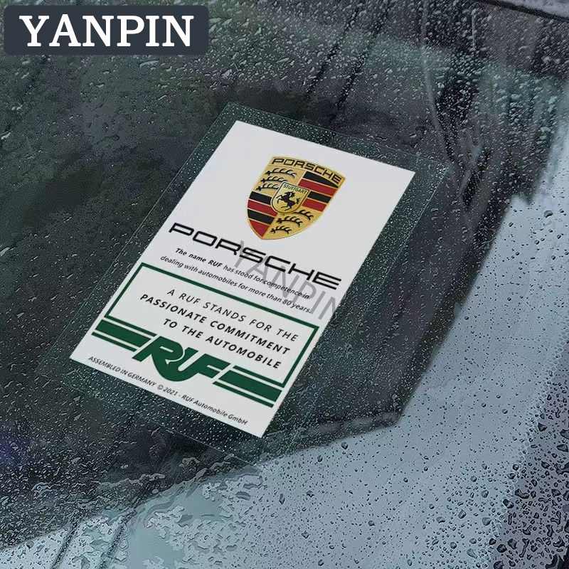 Porsche Miếng Dán Tĩnh Điện Trang Trí Kính Chắn Gió Xe Hơi RWB Panamera Macan New Cayenne Taycan 917 718 911 GT3 RS