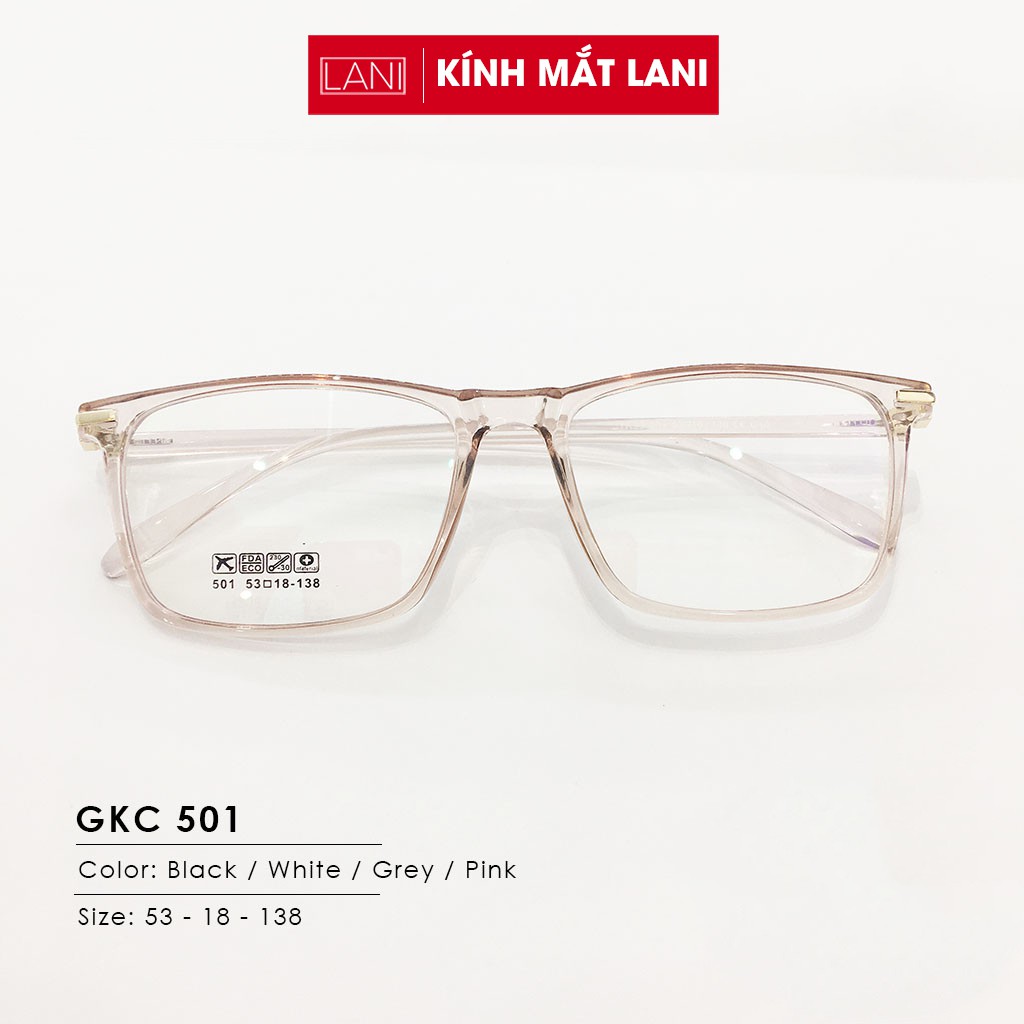 Ảnh Gọng kính cận nam nữ nhựa dẻo vuông to nhiều màu thời trang LANI 501 lắp mắt cận có độ theo yêu cầu 2