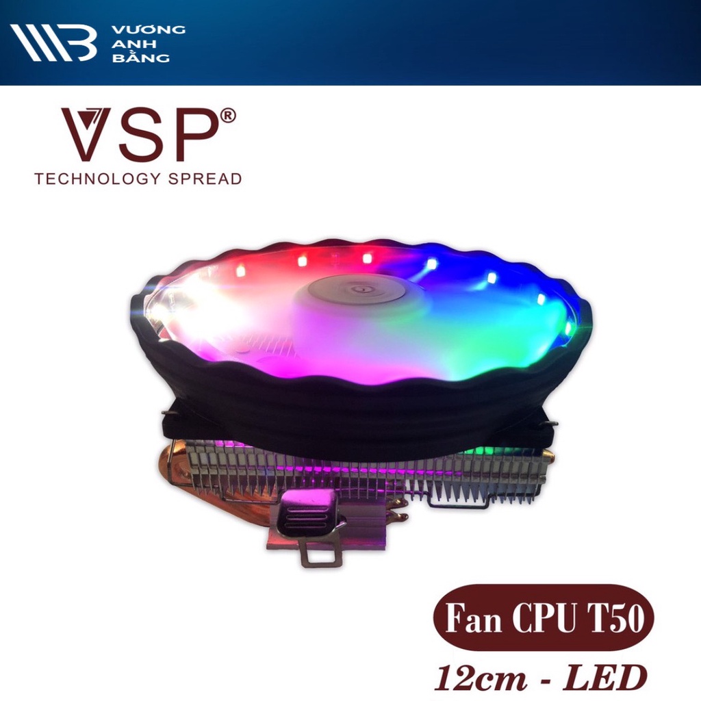 Quạt Tản Nhiệt Fan Cpu Vsp T50-4u- 12cm Led | Shopee Việt Nam
