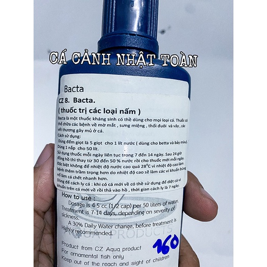 BACTA CZ8 dùng NẤM CHO TẤT CẢ LOẠI CÁ THÁI LAN 100ML