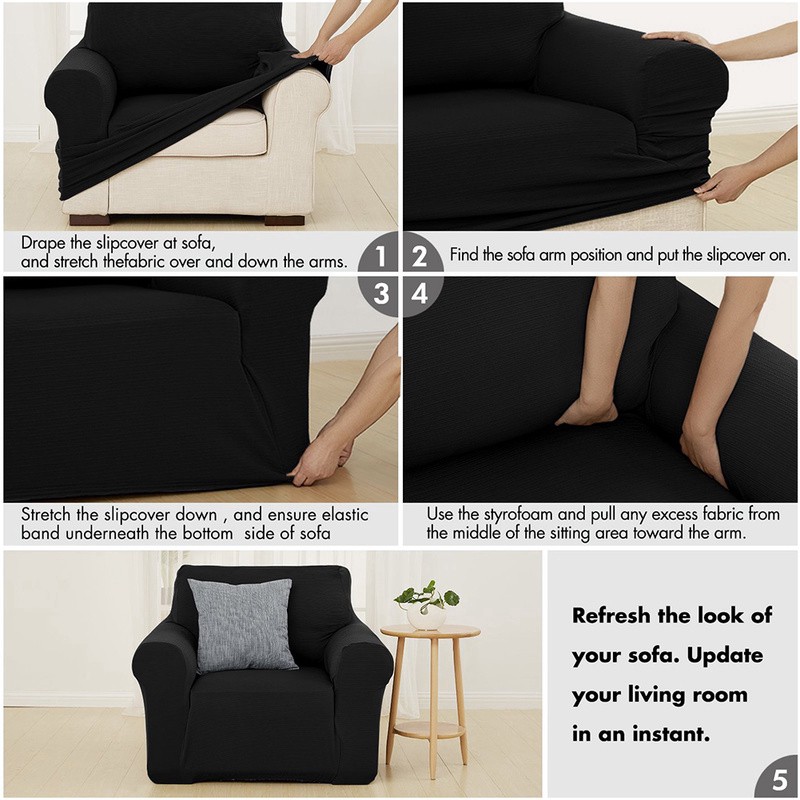 1/2/3/4 chỗ ngồi kín nước Vỏ ghế sofa，Bọc Ghế Sofa，bọc ghế sofa đơn，Vỏ ghế sofa đan da lộn đàn hồi