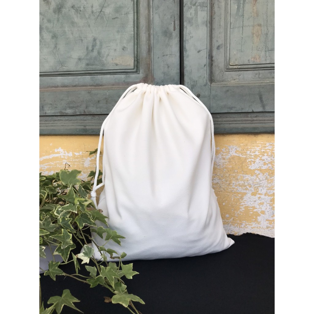 TÚI RÚT MIỆNG VẢI CANVAS TRẮNG TRƠN | Shopee Việt Nam