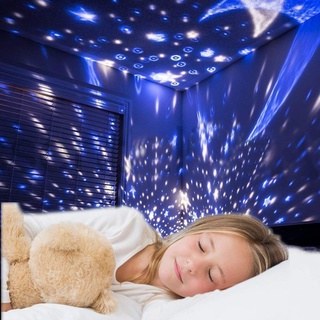 Đèn LED Chiếu Hình Trăng Sao Xoay 360 Độ Ánh Sáng Ban Đêm Trang Trí Phòng Ngủ° Vòng Cổ Xoay Được