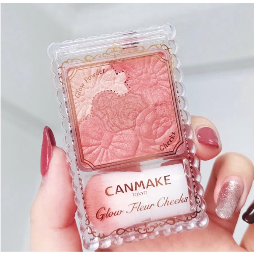 Phấn má hồng Canmake Glow Fleur Cheek kèm cọ | Shopee Việt Nam