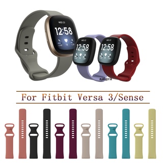 Dây Đeo Thay Thế Chất Liệu Silicon Màu Trơn Cho Fitbit Versa 3 / Fitbit Sense