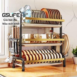 GSlife Kệ Chén Bát Đĩa 56cm Thông Minh 2/3 Tầng Đặt Mặt Có Khay Giá Để Bát Đũa Tiện Dụng Kích Thước Lớn