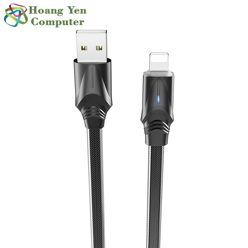 Cáp Sạc IPHONE Borofone BU12 Dài 1.2M Chống Đứt Đèn Led - BH 3 tháng 1 đổi 1 (MÀU NGẪU NHIÊN) - Hoàng Yến Computer