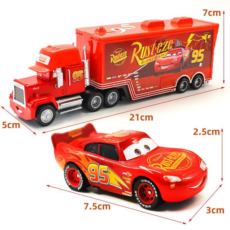 2PCS/Set Disney Pixar Car 3 Lightning McQueen Jackson Storm Mack Uncle  Truck 1:55 Diecast Metal Car Model Toy | Shopee Việt Nam